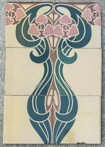 SPANISH ANTIQUE VALENCIAN- HAND PAINTED 6 TILES SET c1910 - Picture 1 of 5