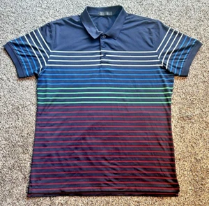 G FORE Polo Shirt Mens Large Color Block Variegated Striped Golf - Picture 1 of 15