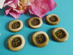 Splendid Large Buttons 'Foam' Green Iridescent Set of 6 Buttons Thickness 1960 - Picture 1 of 4
