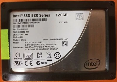 ⭐️⭐️⭐️⭐️⭐️ SSD Solid State Drive SATA Laptop 2.5" Intel SSDSC2CW120A3 120GB - Image 1 of 2