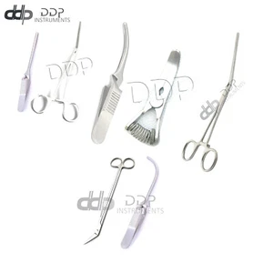 Set Of 7 Debakey Bulldog Clamps+Debakey Peripheral Vascular Clamp +Potts Scissor - Picture 1 of 3