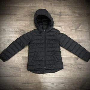 CHAQUETA ACOLCHADA OTOÑO INVIERNO para niña XS/5 liviana *DEFECTO CREMALLERA* capucha NEGRA acolchada - Imagen 1 de 3