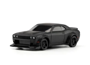 RC 1/76 Micro Car DODGE CHALLENGER SRT Hellcat w/ LED Lights -BLACK- - Picture 1 of 18