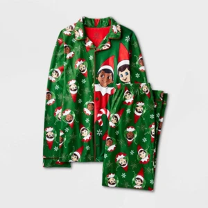 Boys' Elf on the Shelf Christmas Coat Pajama Set - Green - Picture 1 of 1