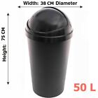 Plastic 50L Bullet Bin with Sliding Lid Waste Rubbish Paper Bin Kitchen Office