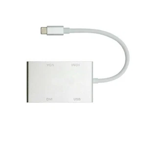 4 in 1 USB-C Type-C to 4K HDMI VGA DVI Converter USB 3.0 Hub Adapter For Mac A - Picture 1 of 7