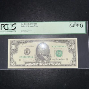 $50 1985 FR 2122-K Block Dallas FRN PCGS 64PPQ - Picture 1 of 2