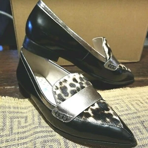 BODEN Halbschuhe Kunstfell Animalprint Leopard schwarz Lackleder ~ Gr. 37 oder 6 - Bild 1 von 10