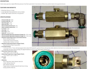 Lote de 2 válvulas de retención de fluidos Deltrol neumático-Trol C10 B 1/8"" acero inoxidable, EE. UU. - Imagen 1 de 8