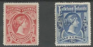 FALKLAND IS SG41&42 THE 1898 QV JUEGO DE 2 MONTADOS COMO NUEVOS - Imagen 1 de 2