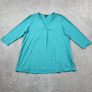 J Jill Wearever Collection Tunika Oberteil Damen Petite Mittelblau 3/4 Ärmel - Bild 1 von 9