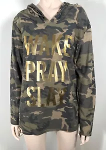 KOSTENLOSE KÜSSE CAMO TARN SWEATSHIRT KAPUZENPULLOVER, WAKE PRAY SLAY, LANGARM O/S - Bild 1 von 5