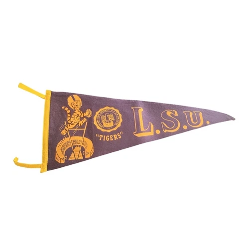 LSU LOUISIANA STATE UNIVERSITY TIGERS PURPLE AND YELLOW FULL SIZED SPORT PENNANT Cover