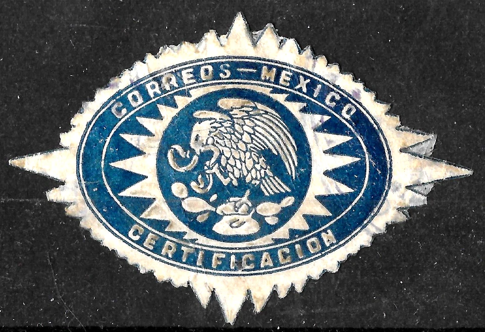 Águila de México Certificado Escudo Nacional Etiqueta Postal USADA EN MUY BUEN ESTADO Foto 1 de 1