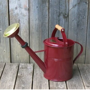 Gießkanne Zink 5 l bordeauxrot Holzgriff Zinkgießkanne verzinkt Metall NEWSTALGI - Bild 1 von 3