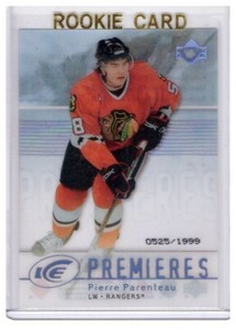Pierre Parenteau 2007-08 Upper Deck Ice Premieres Rookie Card #109 /1999