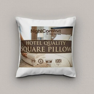 NightComfort Microfiber Square Pillow 80cm x 80cm - Soft Firm Support for Bed - Image 1 of 4