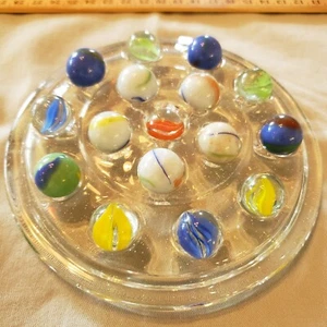 VTG Glass Frog & Marbles (collection of 16) Classic Boho Glass On Glass A - Picture 1 of 6