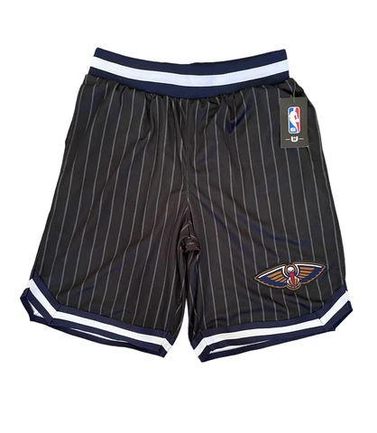 NBA NEW ORLEANS PELICANS BLACK STRIPED BASKETBALL SHORTS MENS SIZE MEDIUM NWT Cover