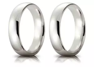 Coppia anelli fede fedine matrimonio nozze argento 925 rodiato anallergico regal - Foto 1 di 4