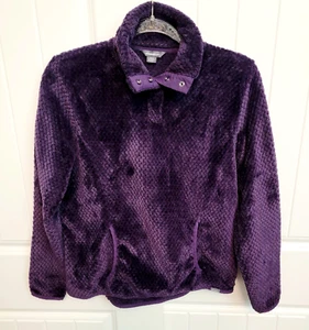 Eddie Bauer Womens Size Small Everett 1/4 Snap Plush Fleece Pullover Plum EUC - Bild 1 von 12