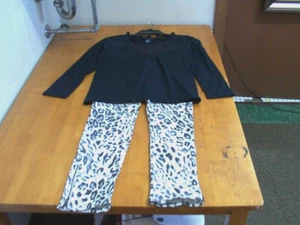 Ralph Lauren Girls' Bowery Skinny Animal Print Jeans & Black Smock-Sz. 10 - Picture 1 of 4