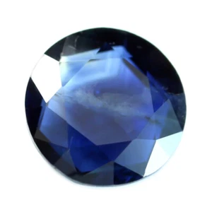 Certified 0.56ct Natural Blue Sapphire SI Clarity Madagascar 5 mm Rose Cut Round - Picture 1 of 2