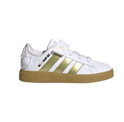 Adidas Droids Grand Court 2.0 EL - Blanco/Dorado - IH1135 - Niño pequeño talla 13K Foto 1 de 4