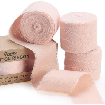 手工棉丝带套装 3 卷工艺品礼品包装婚礼装饰新品 — 第 1/4 张图片