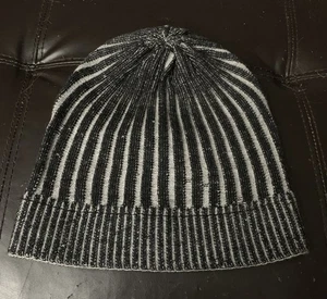 Neu ohne Etikett Free People Beanie schwarz grau gerippt Einheitsgröße BB6 - Bild 1 von 5
