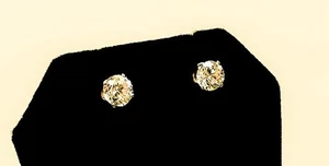 Pendientes de oro blanco de 14kt con circonitas cúbicas 6,5 mm, 1,6 g - Imagen 1 de 8
