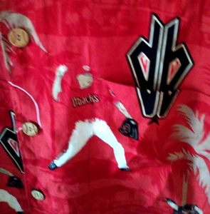 NWT Reyn Spooner Genuine MLB Arizona Diamondbacks Hawaiian Shirt Men's M Rayon - Picture 1 of 9