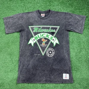 Vintage 80s Milwaukee Bucks T-shirt Mens L Nutmeg Basketball Single Stitch Grail - Picture 1 of 8