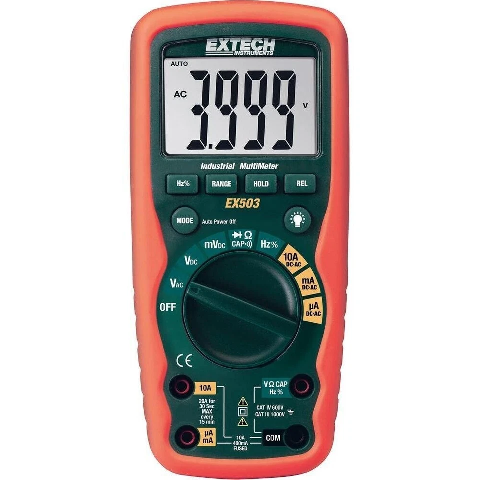 Extech EX503 Hand-Digital-Multimeter Kapazitätsmessung wasserdicht IP67 1669272 - Bild 1 von 1