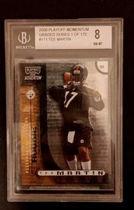 D3-49 FOOTBALL CARD - TEE MARTIN STEELERS ROOKIE - 2000 PLAYOFF - GRADE 8 - Picture 1 of 2