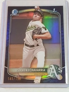 2025 Bowman Steven Echavarria /150 Blue Reptilian 1st Chrome A's - Picture 1 of 2