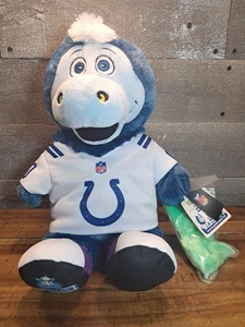 Build A Bear NFL Indianapolis Colts blaues Maskottchen 16 Zoll Plüsch mit Trikot - Bild 1 von 8