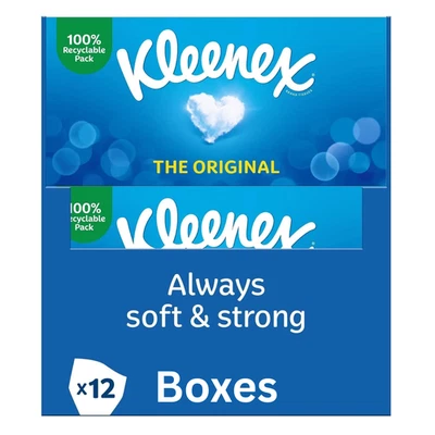 Kleenex The Original Facial Tissues 64 Sheets - Pack of 12 (768 Tissues) - Image 1 of 4