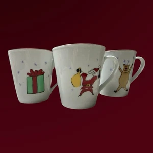 Merry Bright Christmas Mugs 🎅🏻 Santa, 🎁 Present  & 🦌 - Merry Christmas - Picture 1 of 11