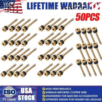 50Pack Truck Tire Valve Stem Wheels TR572 22.5 /24.5 For Rim Φ.625".Holes L:4" - Image 1 of 4