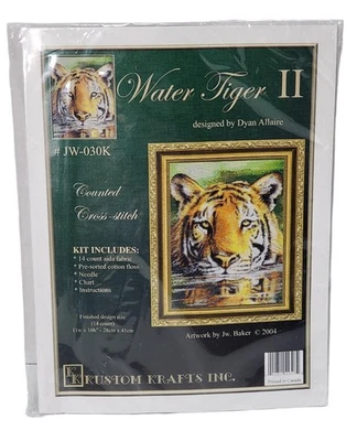 Nuevo Kustom Krafts punto de cruz 11x16 Water Tiger II JW-030K Dyan Allaire Foto 1 de 4