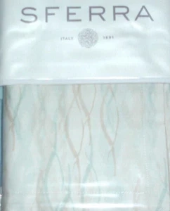 Sferra Cameri Boudoir Sham Aqua Long Staple Cotton Sateen Print Wavy Lines New - Picture 1 of 5