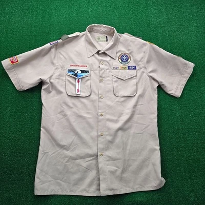 Camisa Boy Scouts of America Para Hombre Grande Beige Lewis & Clark Council 2016 Obediente Foto 1 de 4
