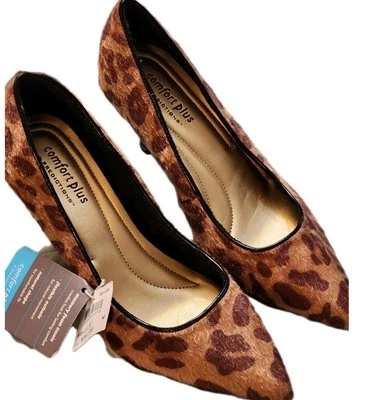 Nuevos tacones Comfort Plus Predictions de piel sintética de leopardo para mujer talla 6 W punta puntiaguda Foto 1 de 4