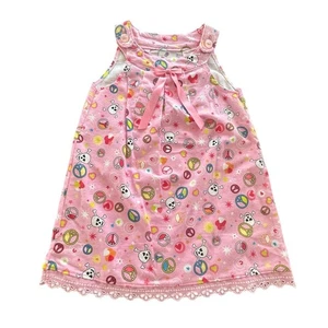 Pink Girls Handmade Mother & Daughter Dress Skulls Peace Sign Hearts Stars Sz 4  - Picture 1 of 4