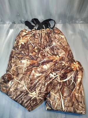 Cabelas Camo Insulated Outdoor Pants W/ Suspenders Youth Boys XXL Mens Small - Image 1 of 4