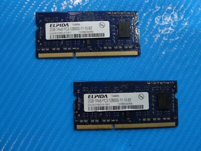 MacBook Pro A1278 Elpida 4GB 2x2GB Memory Ram So-Dimm PC3-12800s EBJ20UF8BDU0-GN - Image 1 of 2