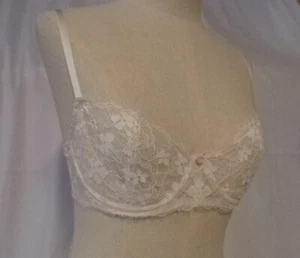 VICTORIA'S SECRET DREAM ANGELS BRA IVORY SHEER LACE PUSH UP UNDERWIRE 32D NWT ๐ - Picture 1 of 21