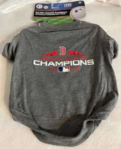 PETS SHIRT BOSTON RED SOX GRAY JERSEY MEDIUM GENUINE MLB OFFICIALLY LICENSED - Picture 1 of 5