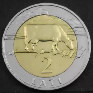 Lettland Lettland Lettonie 2 Lati 2003 Bi-Metallic RARE Limited Coin - Bild 1 von 3